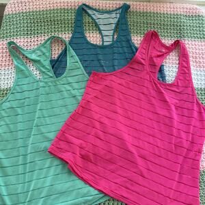 Zyia Active Racerback Running Tanks Set Of 3 XL Pink Green Blue